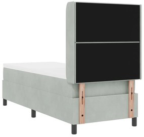 Boxspring Ágy Matrac Nappali Szürke 80x200 cm Bársony
