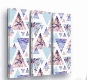 Vászonkép 90x100 Absztrakt geometria pasztell akvarell levelek pálma modern