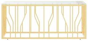Üveg és rozsdamentes acél dohányzóasztal 110x45x45 cm