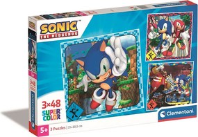 Sonic a sündisznó Doctor Eggman 3x48 db-os puzzle Clementoni