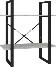 vidaXL kétszintes betonszürke szerelt fa könyvszekrény 60 x 30 x 70 cm