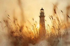 Fotótapéta Flizelina Tájkép Világítótorony Napnyugta 416x290 ragasztó