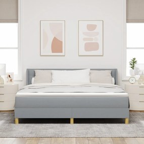 Boxspring ágy matraccal világosszürkében, 180 x 200 cm, szövet
