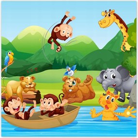 Poszterek 100x100 Dzsungel minta gyerekeknek