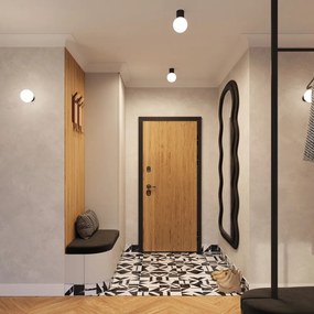 Fekete mennyezeti lámpa üveg búrával ø 12 cm Orbital – Sollux