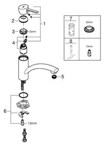GROHE 30358000 - SWIFT 227 mm mosogatócsaptelep, fényes króm