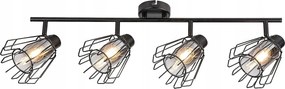 Rabalux Mennyezeti Lámpa Ipari Fekete 4xE14 Reflektorok Üveg