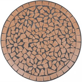 terrakotta mozaik bisztró asztal 60 cm