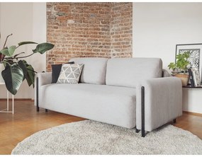 Szürke kordbársony kinyitható-tárolóhelyes kanapé 244 cm Arcadova – ELTAP