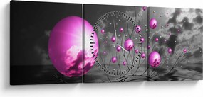 Rózsaszín gömbök képe (órával) (90x30 cm)
