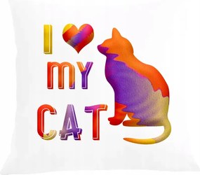 Párna párnahuzat I Love My Cat