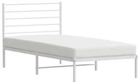 fehér fém ágykeret fejtámlával 80x200 cm