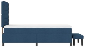Box Spring Ágy Matraccal és Pad Tengerészkék 100x200 cm Szövet