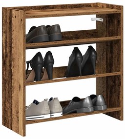 antik fa szerelt fa cipőtartó 60x25x62 cm