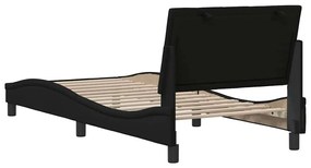 ágykeret matrac nélkül Hanko fekete 90x190 cm szövet