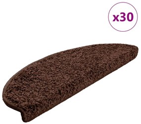 30 db barna lépcsőszőnyeg 65x21x4 cm