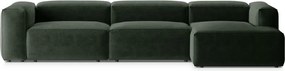 Zöld sarokkanapé (jobb oldali-heverő résszel) Bergamo – Cosmopolitan Design