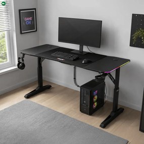 LUMEN RGB LED gamer asztal 120 × 60 cm