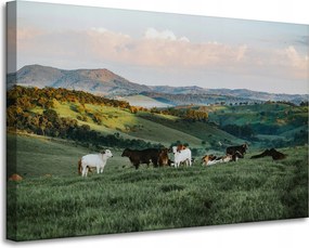 Vászonkép Természet Legelő Hegyek Juhok 90x60