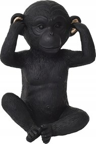 Majom figura szobor fekete dekoratív stílusos