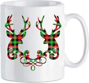 Karácsonyi kockás bögre Szarvas 330 ml