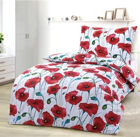Deluxe pamut lepedők Mákpiros 200x140cm+90x70cm TiaHome