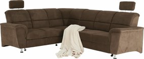 Kinyitható ülőgarnitúra, barna szövet, balos, SANTIAGO