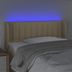 krémszínű szövet LED-es fejtámla 103 x 16 x 78/88 cm