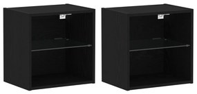 Lebegő polc 2 db Fekete tölgy 40x28,5x40 cm MDF