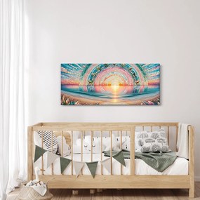 Kép – Naplemente mozaik (120x50 cm)