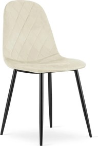 Bézs bársony szék ASTI fekete lábakkal