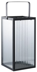 Almonte dekorációs lámpás, fémből/üvegből, fekete