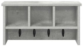 Fali Kabáthorog polcokkal Beton szürke 50 x 16 x 26 cm Faanyag