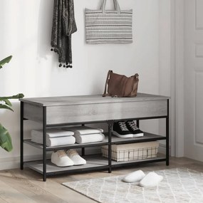szürke sonoma színű szerelt fa cipőpolc 100 x 42,5 x 50 cm