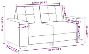 sötétszürke szövet loveseat kanapé 120 cm