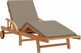 vidaXL Napozó párnával 1-személy Tópszínű 200 x 67 x 84cm Tömör akácfa