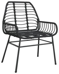 2 db fekete polyrattan kerti szék