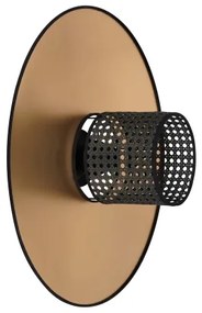 Duolla - Fali lámpa TOKYO RATTAN 1xE27/15W/230V átm. 50 cm arany/fekete