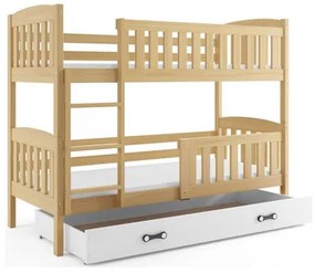 Gyerek emeletes ágy KUBUS tárolóhellyel 80x190 cm - fenyő Fehér