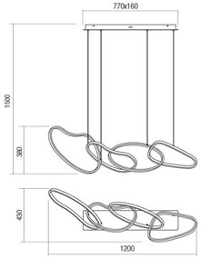 Redo 01-3389 - BIAS LED/90W/230V dimmelhető kábeles függőlámpa arany