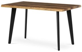 Masă de sufragerie, 130x80x75 cm, blat MDF, decor lemn vechi, picioare metalice