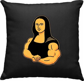 Mona Lisa Mémes párna, fekete