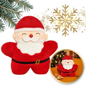 Bársony díszpárna SANTA CLAUS, piros