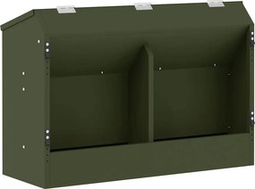 vidaXL Nyúl Etető Olajzöld 64.5 x 25.5 x 45.5 cm
