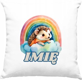 Gyerek párna Sündisznó a szivárvány alatt +Név Fehér