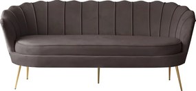 Luxus kanapé, 3 személyes, szürkésbarna Velvet szövet/arany, Art-deco, NOBLEO TYP 2