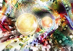 Fotótapéta Alagút Illúzió fény Gömb Absztrakt Szürrealizmus 300x210 +ragasztó