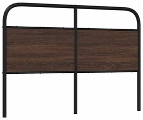 barna tölgy színű acél és szerelt fa fejtámla 140 cm