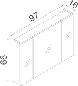 Nuvola tükrös szekrény, 97 cm – TR785PNC1134