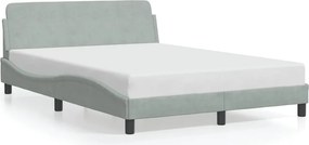 vidaXL világosszürke bársony ágykeret Dover 140 x 190 cm